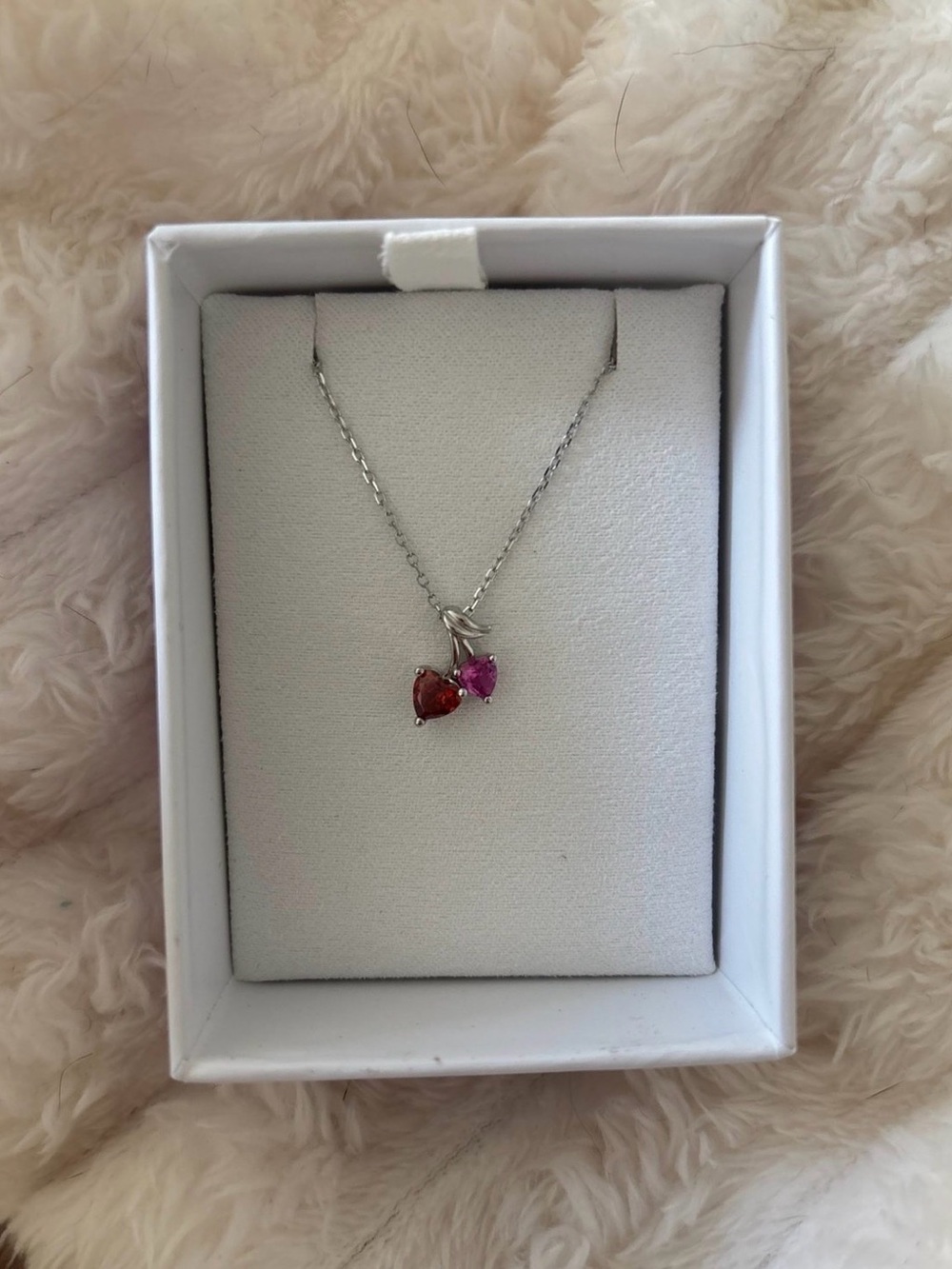 Ryze cherry heart necklace sterling silver